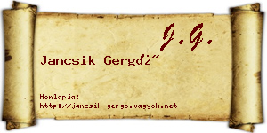 Jancsik Gergő névjegykártya